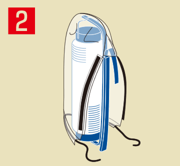 2.提灯カバーを提灯にかぶせる